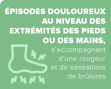 Polyglobulie de Vaquez symptôme : douleurs pieds et mains